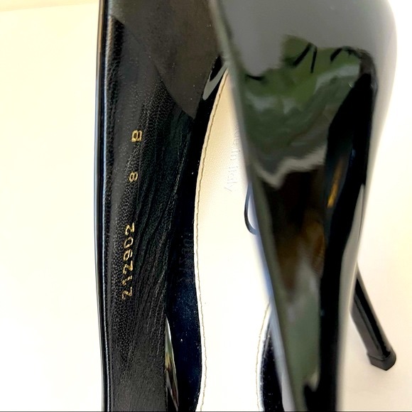 Gucci Glossy Patent Stiletto High Heels, Black, size 8 - Picture 3 of 9